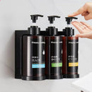 GobekUsa Amber Soap Dispenser & Shampoo Bottles Set for Drill-Free Bathroom Storage