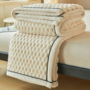 GobekUsa Double-Layer Coral Fleece Blanket: Super Soft Queen King Quilt for Winter