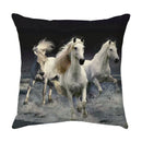 GobekUsa Galloping Horse Pillowcase: Wild Horse Print Linen Cushion Cover for Home Decoration