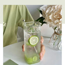 GobekUsa 500ml Square Glass Juice Cup - Transparent & Heat-Resistant