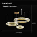 GobekUsa Gold Crystal Chandelier: Modern Luxury Round Square Pendant Light for Living Room