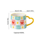 GobekUsa Love Heart Ceramic Mug: Hand-Painted Coffee Cup for Valentine's Day Gift