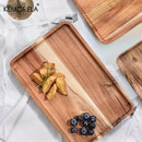 GobekUsa Acacia Wood Coffee Tray | Versatile Food Serving Tray for Desserts and Tea