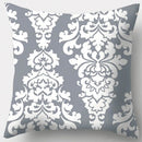 GobekUsa Grey Geometry Leaves Floral Stripes Plaids Print Lumbar Pillow Case