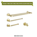 GobekUsa Brushed Gold Bathroom Hardware Set with Stainless Steel Towel Bar & Paper Holder