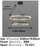 GobekUsa Black Acrylic LED Pendant Light for Modern Home Decor