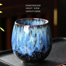 GobekUsa Chinese Kiln Ceramic Coffee Cup Set, 250ml, Elegant Kung Fu Teacup Pottery Handmade