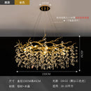 GobekUsa Golden Branch Led Ceiling Chandelier Modern Living Room Pendant Lights