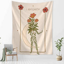 GobekUsa Botanical Girl Tarot Astrology Tapestry Wall Hanging for Boho Wicca Aesthetic Decor