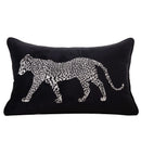 GobekUsa Gold Leopard Embroidered Pillow Cover for Luxe Living Room Decor