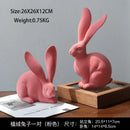 GobekUsa Abstract Rabbit Figurines: Flocking Bunny Resin Art Decor Ornaments