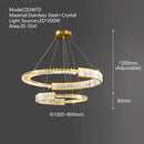 GobekUsa Crystal Gold Ring LED Chandelier for Minimalist Luxury Home Decor