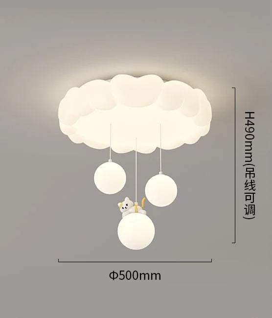 GobekUsa LED Bubble Cloud Rabbit Ceiling Light - Cream Style Warm Lighting for Children's Room, photo 8 of 11