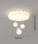 GobekUsa LED Bubble Cloud Rabbit Ceiling Light - Cream Style Warm Lighting for Children's Room