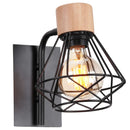 GobekUsa Industrial Wire Cage Wall Sconce E27 Rustic Retro Bedside Light Fixture