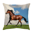GobekUsa Galloping Horse Pillowcase: Wild Horse Print Linen Cushion Cover for Home Decoration