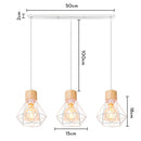 GobekUsa Industrial Wood Pendant Chandelier for Dinning Living Room Kitchen LED Fixture