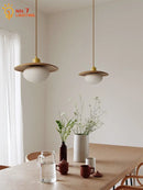 GobekUsa Cream Wind Pendant Lights LED E27 Minimalist Modern Fixtures for Kitchen Island
