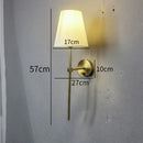 GobekUsa Gold Cloth Lampshade Wall Sconce for Bedroom Living Room Lighting