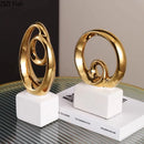 GobekUsa Gold Chain Abstract Ceramic Statue Desk Decoration Ornaments Sculpture Aesthetics