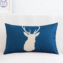 GobekUsa Geometric Elk Design Linen Lumbar Pillow Cover 30X50cm Modern Nordic Home Decor