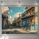 GobekUsa Love Street Landscape Wall Hanging Tapestry for Bedroom Decor