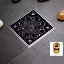 GobekUsa Brass Square Shower Room Floor Drain with Hair Strainer - 10*10cm