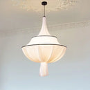 GobekUsa Creamy E27 Foyer Chandelier: French-Inspired LED Pendant Lights for Bedroom, Art Decor Lampara