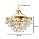 GobekUsa Black Crystal Bead Ceiling Chandelier - Modern Classic for Living Room & Dining Table