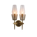 GobekUsa Dimmable Crystal Glass Brass Wall Light for Bedroom and Bath