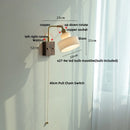 GobekUsa LED Brass Walnut Wood Wall Sconce Rotate Glass Stair Light