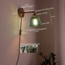 GobekUsa LED Green Glass Wall Light for Home Decor, Japanese Style, Bedroom, Living Room