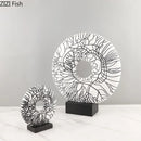 GobekUsa Circle Ornament Desk Decoration Resin Ring Statue Modern Crafts Decor