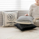 GobekUsa Camellia Jacquard Embroidery Pillow Cover Luxury Decorative Nordic Living Room