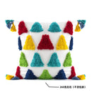 GobekUsa Geometric Hand-Embroidered Tassel Pillowcase