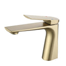 GobekUsa Brushed Gold Bathroom Basin Faucet - Single Hole Water Mixer Crane