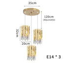 GobekUsa Gold K9 Crystal LED Chandelier for Living Room Kitchen Dining Bedroom