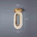 GobekUsa Crystal Oval Gold Ring Pendant Light Chandelier for Living Room & Bedroom
