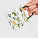 GobekUsa Cactus Glass Tea Milk Cups With Scale - Coffee Mug Tumbler Water Cups