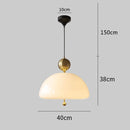 GobekUsa Cream Glass Retro Pendant Light for Living Room, Bedroom, and Tea Room