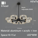 GobekUsa Acrylic Lustre Chandelier for Living Room, Bedroom, Kitchen - Hanging Ceiling Lamps