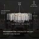 GobekUsa Crystal Tassel Chandelier: Elegant Dining Room Pendant Light Fixtures