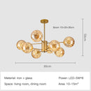 GobekUsa Gold Star Glass Ball Pendant Light: Modern Nordic LED Chandelier for Home Décor