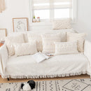 GobekUsa Cotton Tassels White Cushion Covers 45x45/30x50cm - Square Geometry Pillowcase