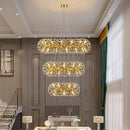 GobekUsa Gold Crystal Chandelier: Luxury LED Hanging Lamp for Living and Dining Room