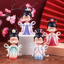 GobekUsa Chinese Hanfu Court Princess Resin Statue Ornament for Bookshelf Decor