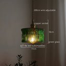 GobekUsa Green Glass LED Pendant Light - Nordic Modern Hanging Lamp