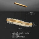 GobekUsa Gold Metal LED Chandelier: Modern Crystal Lighting for Living Room, Dining Room, Bedroom.