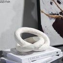 GobekUsa Abstract Ceramic Knot Sculpture for Room Aesthetic Decor