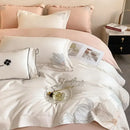 GobekUsa Cotton King Size Embroidery Bedding Set: Soft Comforter Set with Double Duvet Cover & Sheet